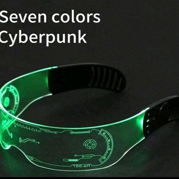 Colorful Cyberpunk LED Light Up Party Rave Eye Glasses - Picture 3 of 10